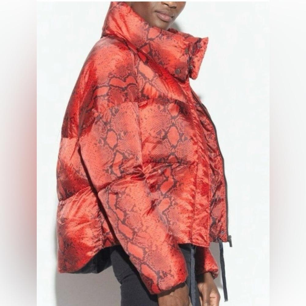 Apparis Jamie size medium Red Python Puffer Jacket - image 2
